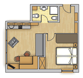 Apartment 3 (für 2-3 Personen)